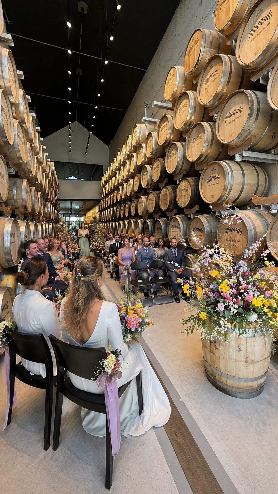 Hochzeit im Fasslager von 2 Frauen